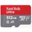 Sandisk Карта памяти, Ultra, SDSQUAC-512G-GN6MA, 512 GB, 150 MB/s, A1, UHS-I, Class 10, MicroSDXC