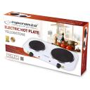 Esperanza Elektriskā plīts EKH014W, 2500 W, 2 zonas, 1000 W 15,5 cm, 1500 W 18,8 cm, 5 jaudas līmeņi, aizsardzība pret pārkar&scaron;anu