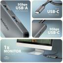 Axagon USB хаб HMC-5H8K 5in1 8K, 2x USB-A 5Gbps, 1x USB-C 5Gbps, 1x USB-C PD 100W, 1x HDMI 8K/30Hz