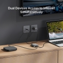 TP-Link EH210 1-to-2 gigabitinis Ethernet skirstytuvas 3&times; 10/100/1000 Mbps RJ45 USB-C 5 VDC/0.3 A Juodas