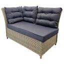 Besk aiabaldikomplekt 9126073, 90x90cm, 133x75cm, 4-6 istekohta, metallraam, klaaspind, punutud rattan