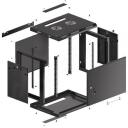 Lanberg Seinale paigaldatav kapp 19" 9U WF01-6409-00B, 600x450mm, maksimaalne koormus 60kg, IP20, metalluks, 2 ventilaatori pesa