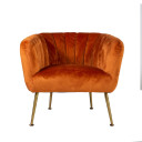 Atpūtas krēsls TUCKER 78x71x69cm, materials: samts, krāsa: okers, kājas: nerūsējo&scaron;s tērauds zelta krāsa 20155 Allit