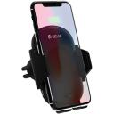Devia Auto telefona turētājs 120EA1940001, 5V/1A, 9V/1,2A, Qi, 55-86mm, 360&deg;, USB-C, bezvadu lādē&scaron;ana