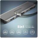 Axagon USB keskjaam HMC-5H 5in1, 3x USB 5Gbps, 1x HDMI, 100W PD, 1m kaabel