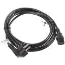 Lanberg CEE 7/7 kuni IEC 320 C13 toitekaabel CA-C13C-11CC-0030-BK, 3 m, 10 A, must, VDE