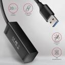 Axagon USB centras HUE-M1A USB 3.2 4 prievadai, 20 cm maitinimo laidas, aliuminio korpusas, 1.5A įkrovimas