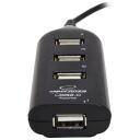 Esperanza 4 PORTU USB 2.0 CENTRMEZGLS EA116, 4 x USB A, 480 Mbit/s, Pasīvais, Melns