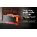 Smart premium infrared and convection heater for up to 30m² 700W 11mm tempered glass panel with Wi-Fi 110×40×4 cm black AGH0004S Aeno