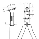 Elektronikas slīpā griezēja knaibles, KNIPEX, 62 12 120, grie&scaron;anas jauda &Oslash; 0.7 mm, nerūsējo&scaron;s tērauds, 17 mm grie&scaron;anas mala
