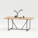 Ēdamistabas galds CINDY 180x90xH75cm, melamīna ozols 20200