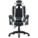Gaming chair with 2D adjustable armrests 90&deg;&ndash;135&deg; backrest recline head and lumbar pillows up to 120 kg Core SGCH2 Black-White CNE-SGCH2W CANYON