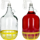 5 L Lady demijohn kruvikorgiga, plastikkorviga, korgi ja horisontaalse &otilde;hulukuga BROWIN 640417, komplekt 4 tk, 5.0 L