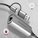 Axagon v&otilde;rgusideadapter ADE-TXCA, 1 x RJ-45, 10/100/1000 Mbit/s, USB 3.2 Gen 1, ASIX AX88179, toiteadapter, hall