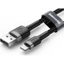 Baseus Cafule USB Lightning kabelis CALKLF-CG1, 200cm, 1,5A, Lightning, USB 2.0, nailono apvalkalas, aliuminio jungtys