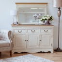 Spogulis SAMIRA 107x4,5x70cm, antīki balta/dabisks 13718 Allit