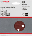 Slīppapīrs,kokam,PEX D=125mm,K60,5 gab., Ekscentra slīpma&scaron;īnām, ekscentra slīpma&scaron;īnām ar putekļu maisu C430 EXPERT FOR WOOD AND PAINT, 2608605641 BOSCH