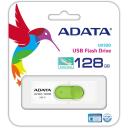 Adata USB zibatmiņa AUV320-128G-RWHGN 128GB, USB 3.2 Gen 1, slīdo&scaron;s dizains, zaļa, balta