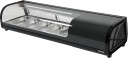 Sushi vitrīna 5x1/3GN, YG-05001, YATO, melna, 1350x420x290 mm, LED apgaismojums, automātiskā atkausē&scaron;ana