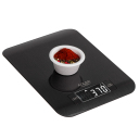 Compact and convenient digital kitchen scale with tempered glass surface LCD display and 1g graduation Black AD3183B Adler