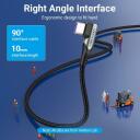 Vention CABLE USB-C TO USB-C R.ANGLE TAKHF, 1m, 5A, 480Mbps, 90&deg; disain, nailonist punutis
