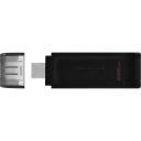 Kingston DataTraveler 70 DT70/256GB, 256 GB, USB Type-C, USB 3.2 Gen 1, iki 200 MB/s, atsparus vandeniui dizainas