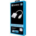 Sandberg HDMI į VGA keitiklis 508-69, VGA (D-Sub) patinas, HDMI A tipo (standartinis) patelė, balta, RoHS
