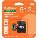 Adata microSDXC 512GB UD512GUI3V30A2SP-RA1 180MB/s skaitymas, 160MB/s ra&scaron;ymo, U3, V30, A2, atsparus vandeniui, atsparus smūgiams