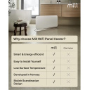 1500 W paneelküttekeha WiFi juhtimisega sobib 22 m² ruumidele valge PA1500WIFI4A Mill