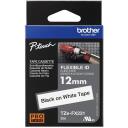 Brother TZe-FX231 elastīga laminēta ID lente, 8 m, 1,2 cm, melns uz balta, papīrs, termiskā pārnese