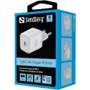 Sandberg USB-C AC įkroviklis 441-42, 20W, 230V, 5V, 3A, Tipas F, Universalus, Plug and Play