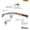 Zāģis ar āķi V-SERIES, BRADAS, KT-V1405, asmens 320mm, cieta tērauda, ērta roktura dizains