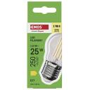 Emos LED lemputė Filament Mini Globe ZF6D02, 1,8 W, 250 lm, &scaron;ilta balta, E27, 360&deg;, 25 000 valandų, 4 lustai
