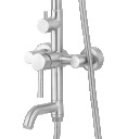 Dušas komplekts Steely 2, FALA, 75663, nerūsējošais tērauds, augstums regulējams 96-126 cm