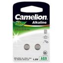 Camelion Щелочная кнопочная батарейка AG9-BP2 12050209, 2 шт., LR45, 1.5V, 50mAh, без ртути