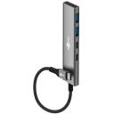Goobay USB centrmezgls, 76563, 2 x USB 3.2 + 2 x USB-C 3.2, 5 Gbit/s, alumīnija/plastmasas korpuss, plāns dizains