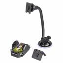 Hama mobilā telefona turētājs automa&scaron;īnai 201521, 4-11cm, melns, stiprinājums, rotācija, piekļuve uzlādes muciņai