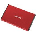Natec HDD cietā diska korpuss NKZ-1279, 2.5", 6 Gbit/s, 4 TB, 1 diska atbalsts, 9.5 mm augstums, USB 3.0, sarkans