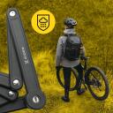 Manta Segmented Folding Bike Lock XR00FL01, 85cm, 8.5mm, rūdīts SS400 tērauds, 0.74kg, atslēgas slēdzene, melns