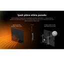 AENO Premium Eco Smart Quadro Wall Heater, 500W, 50x50 cm., Tempered glass, Infrared+convection heating type, LED display Plug type: Europe (E/F type), WHITE, Made in Poland