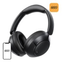 QCY H3 Pro bezvadu ANC over-ear austiņas Bluetooth 5.4 Adaptive Active Noise Cancellation līdz 50 dB, Hi-Res Audio ar LDAC atbalstu, 40 mm dinamiskie draiveri līdz 40 st ar ANC un līdz 55 st bez ANC USB-C uzlāde melns