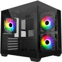 FSP Korpuss S140-BA, 2x2.5"; 1x3.5", 5, melns, ARGB, Mini-ITX, uATX, 120mm ventilatori, stikls