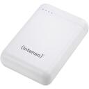 Intenso Power Bank XS10000 10000 mAh, Li-Pol&uuml;meer, 1x USB-A, 1x USB-C, 3.1 A, valge