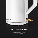 Electric kettle 2200W 1.5L double-wall design Strix thermostat auto power-off dry-boil protection AEK0002 Aeno