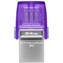 Kingston DataTraveler microDuo 3C DTDUO3CG3/64GB, 64 GB, 200 MB/s, USB Type-A/Type-C, lilla