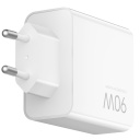 Itin galingas universalus įkroviklis mobiliesiems įrenginiams ir nešiojamiesiems kompiuteriams su USB-A ir dviem USB-C jungtimis Type-G baltas BHR087MEU Xiaomi