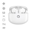 Manta Bezvadu austiņas MTWS008W, 6h, Bluetooth 5.3, 13mm, 20-20000Hz, iebūvēts mikrofons, automātiska savieno&scaron;ana