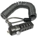 Logilink Notebook Coil Cable Lock NBS004, 1.8m, melna, kombinācijas slēdzene, izturīgs tērauda kabelis