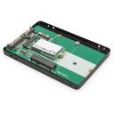 Digitus 2.5" SATA HDD korpus M.2 v&otilde;i mSATA DA-71118, SATA 6Gb/s, 520 MB/s, alumiinium, 1 x 2.5" sisemine