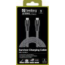 Sandberg USB-C kabelis 441-67, 2m, 100W, USB-C, USB-C, USB 2.0, melns, balts